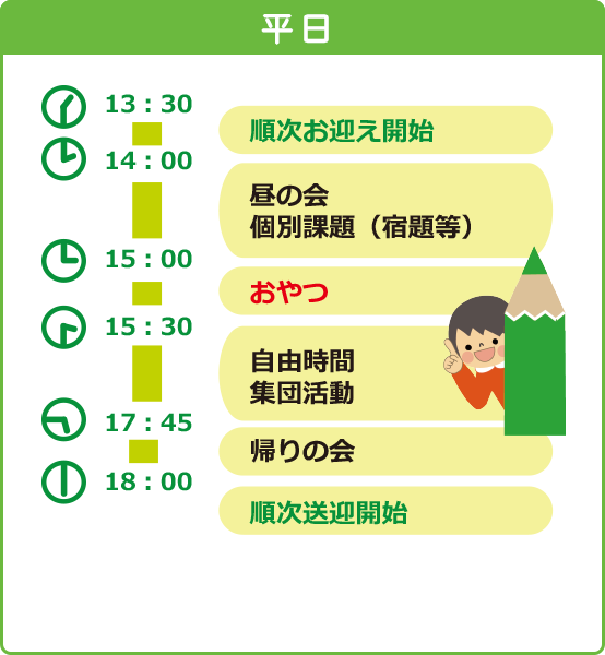 1日の流れ（平日）
